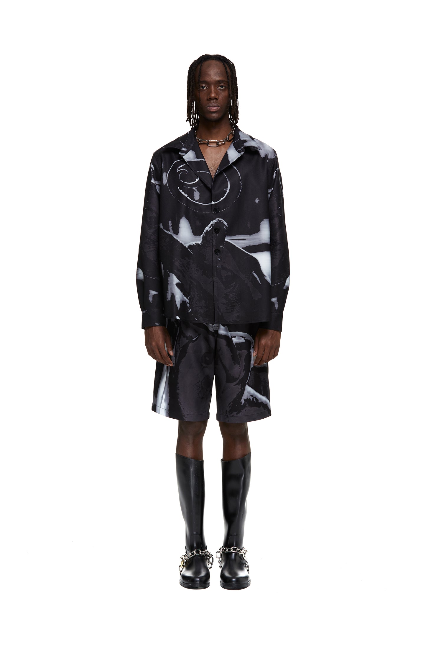 Charcoal Lizard Specimen Overshirt