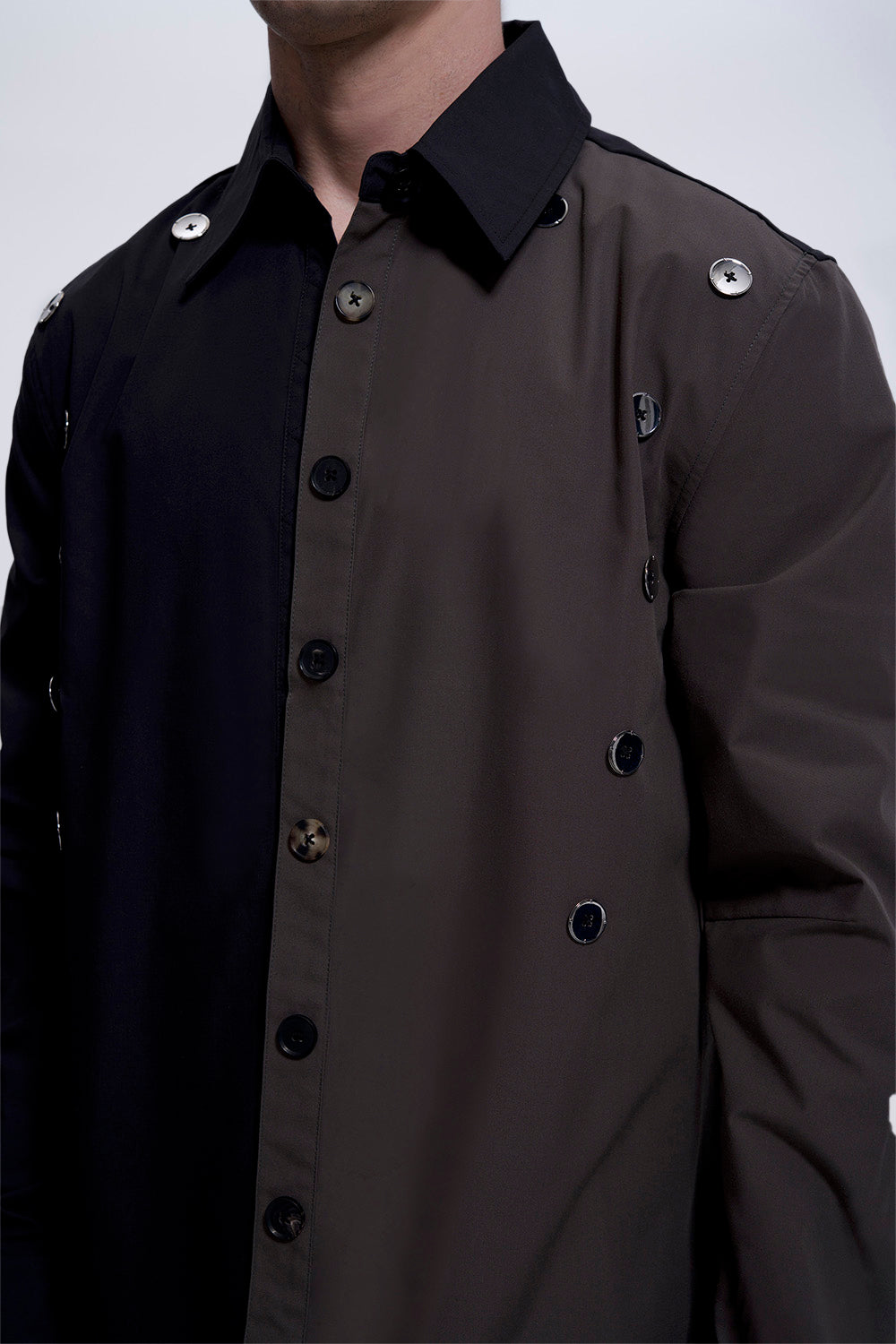 Uniform Shirt Black Brown Combo