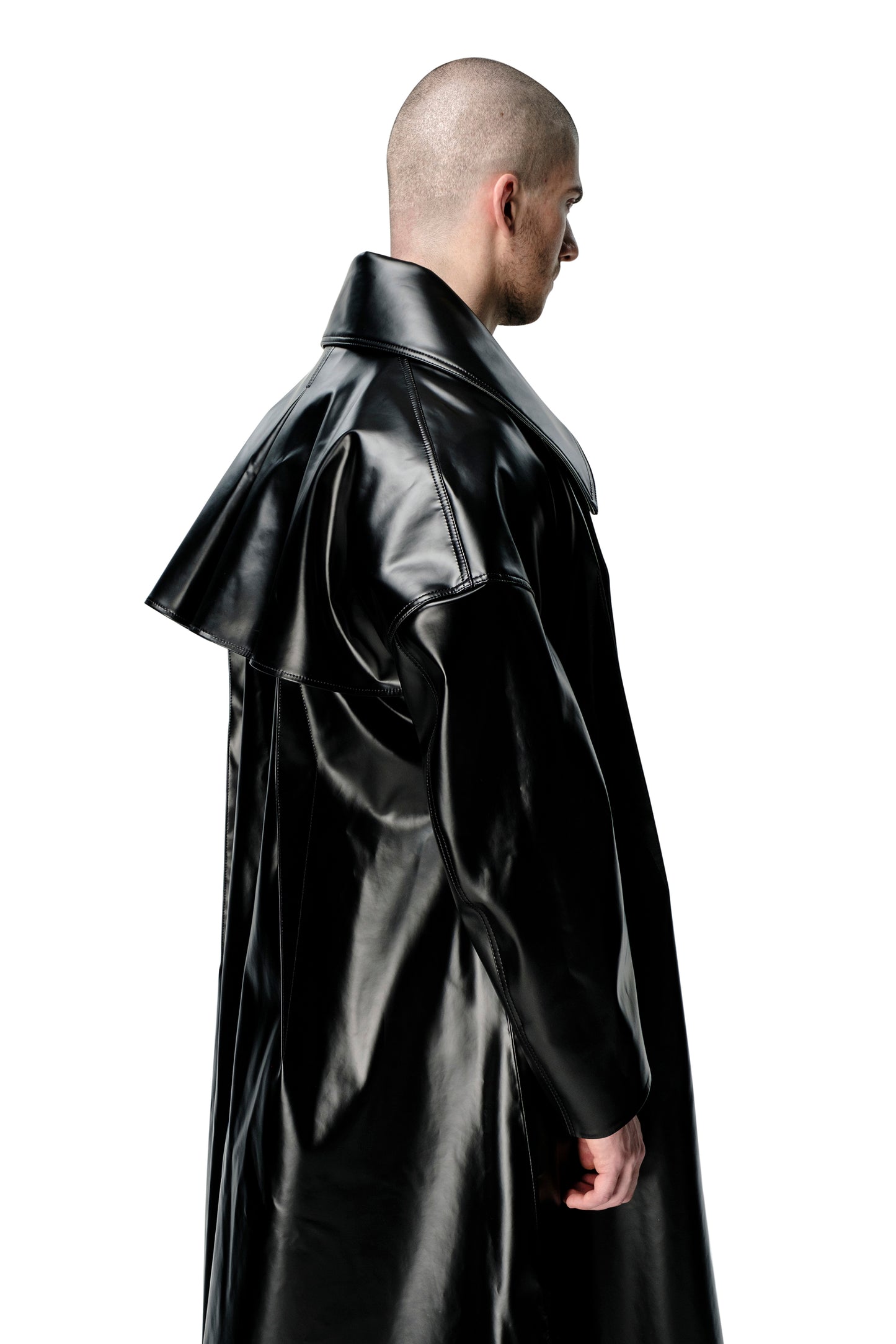 Drop Shoulder PU Coat