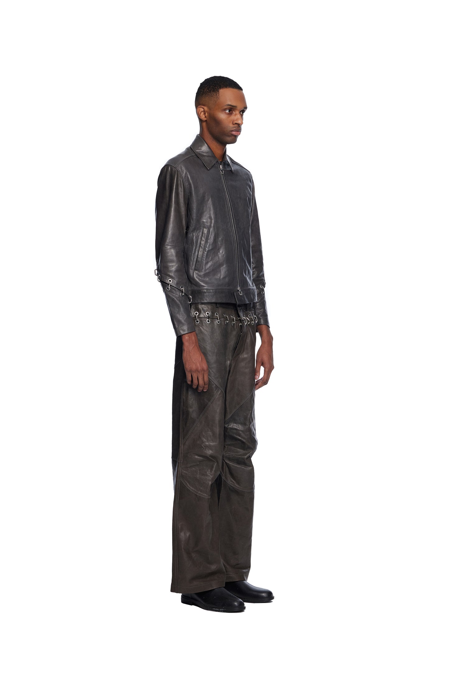 Chain Cuff Leather Jacket