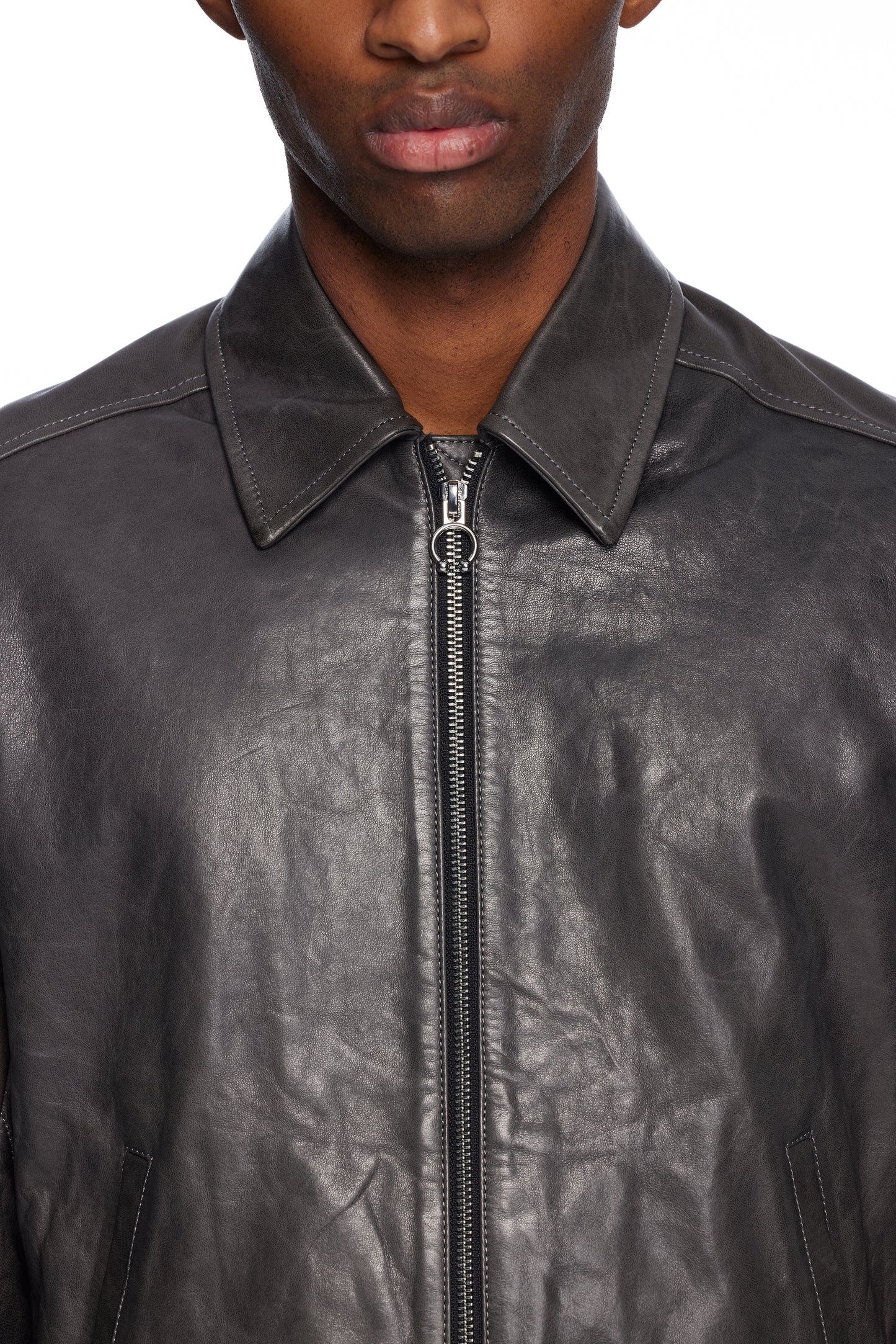 Chain Cuff Leather Jacket