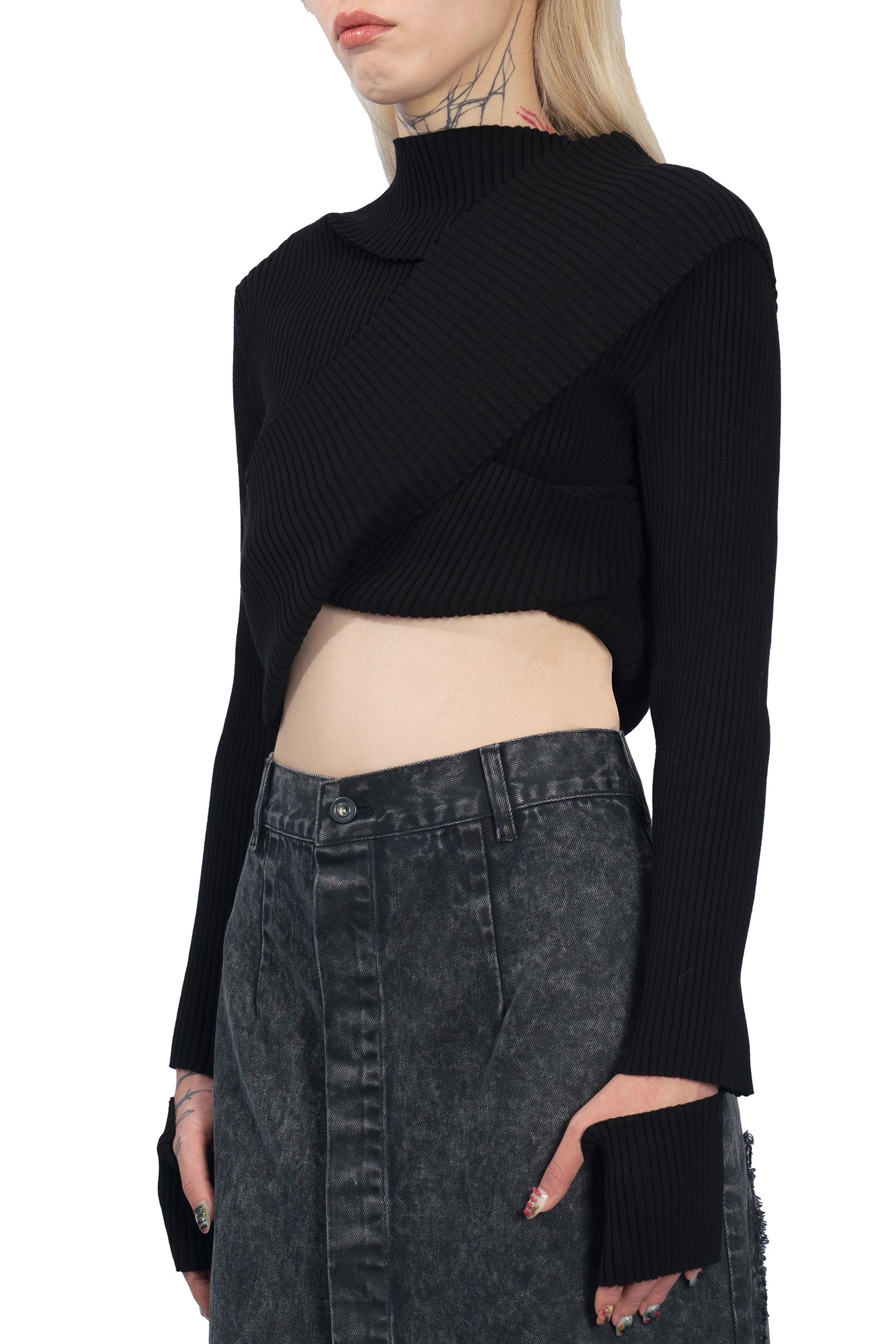 Cut Out Rib Knit