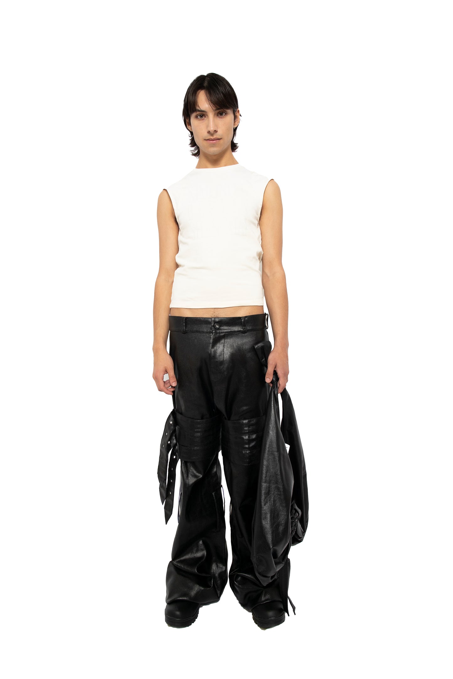 PU Belted Combat Pants