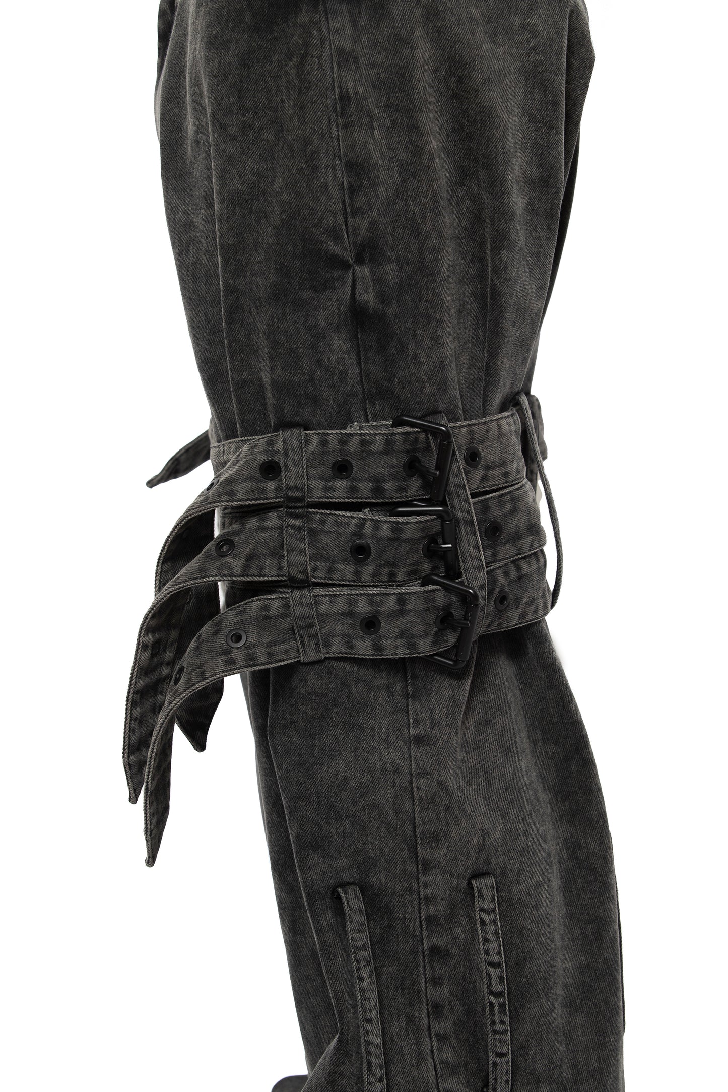 Stonewashed Belted Combat Pants