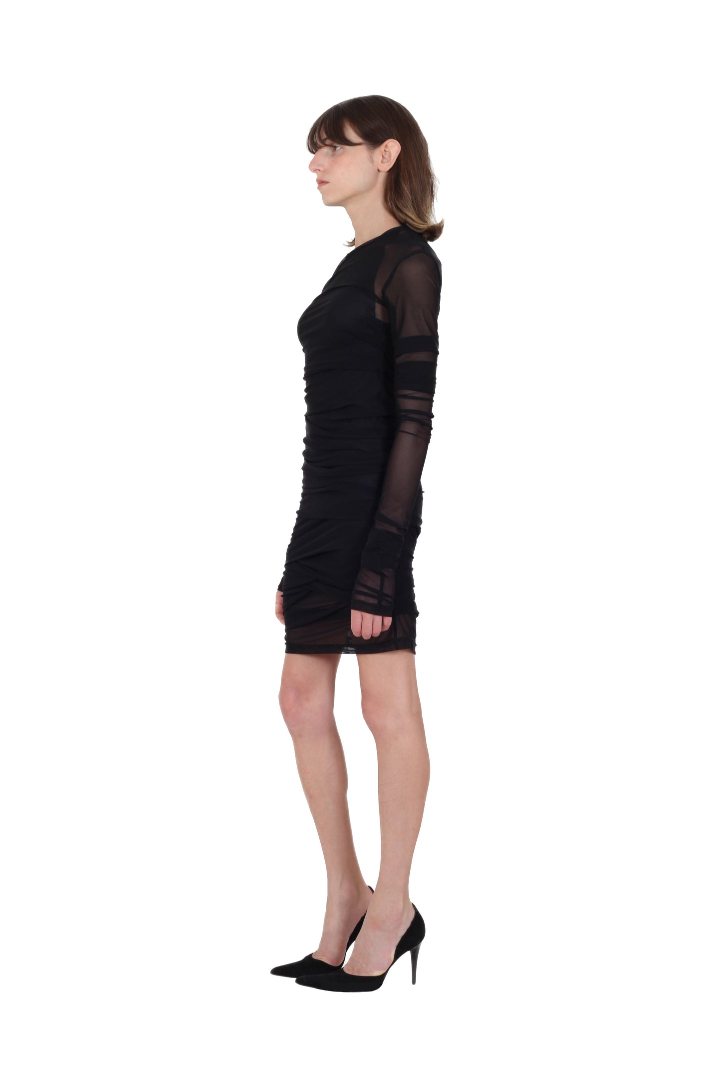 Creased Mesh Dress