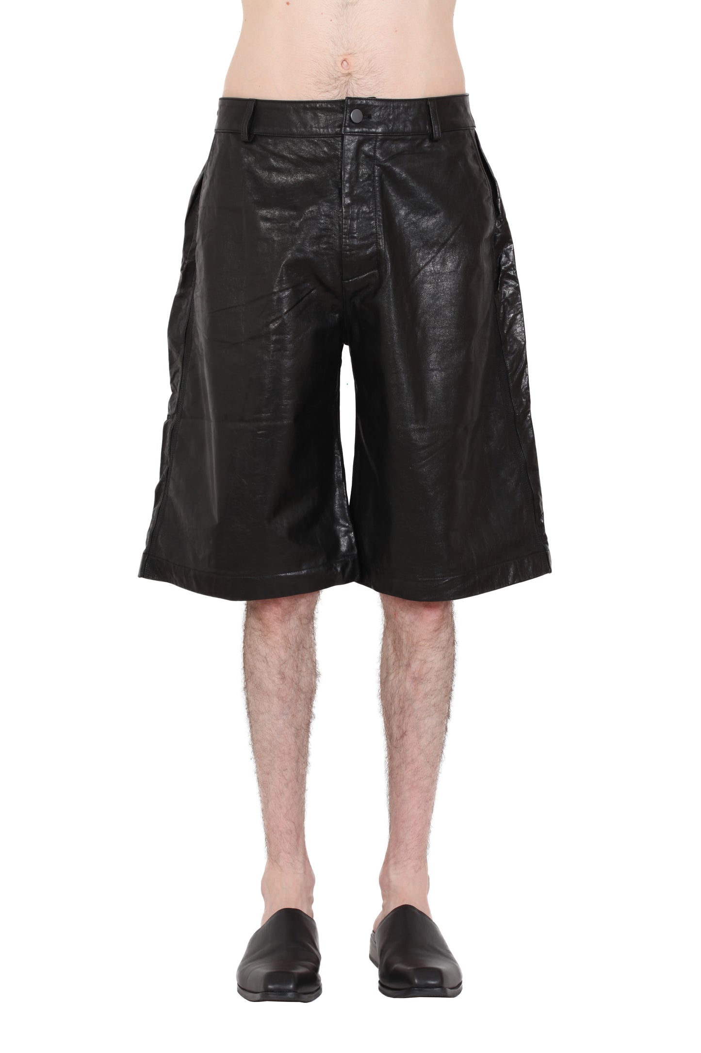 Over Knee Leather Shorts