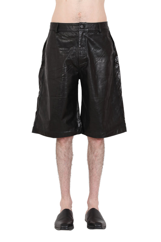 Over Knee Leather Shorts