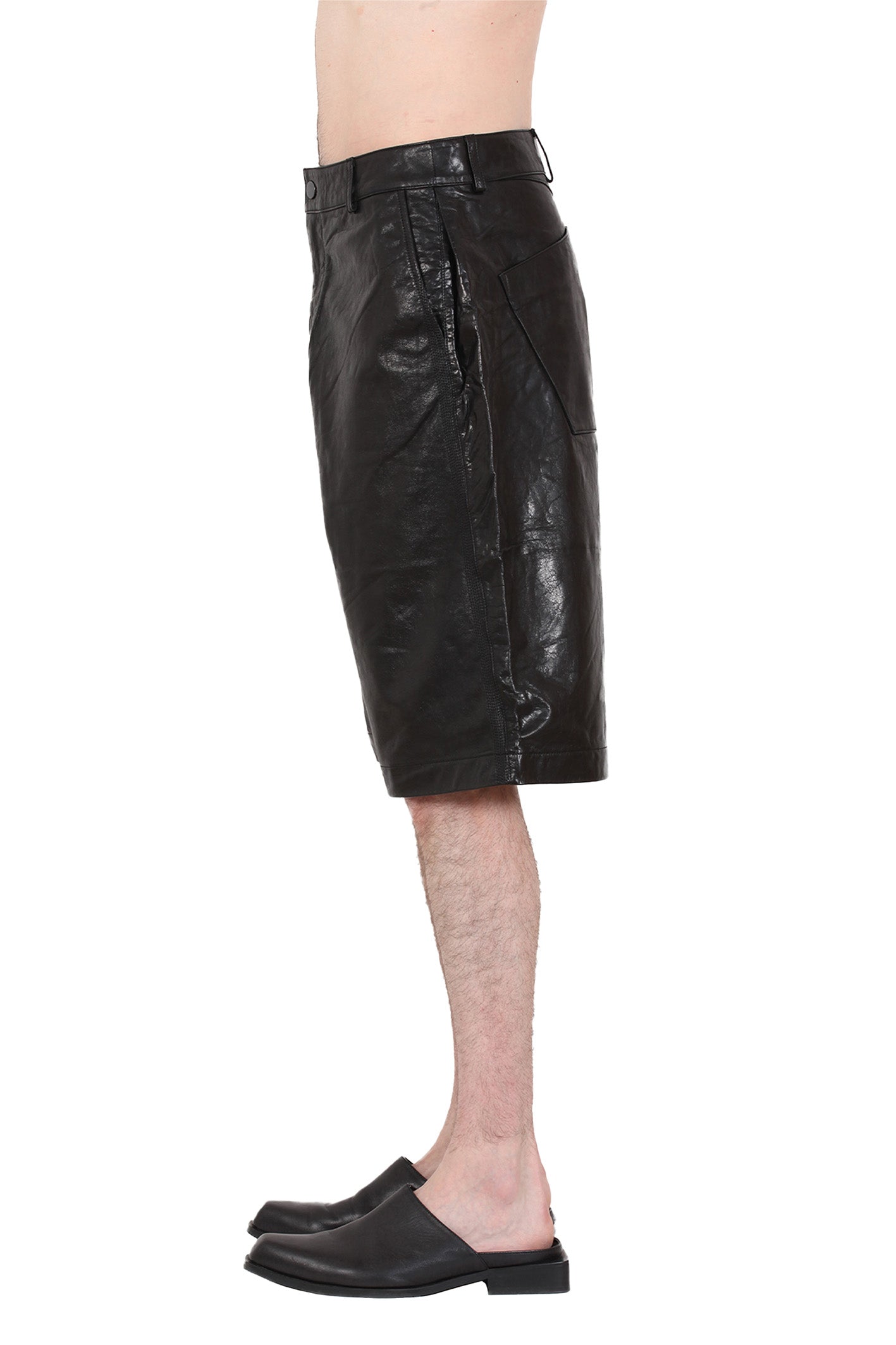 Over Knee Leather Shorts