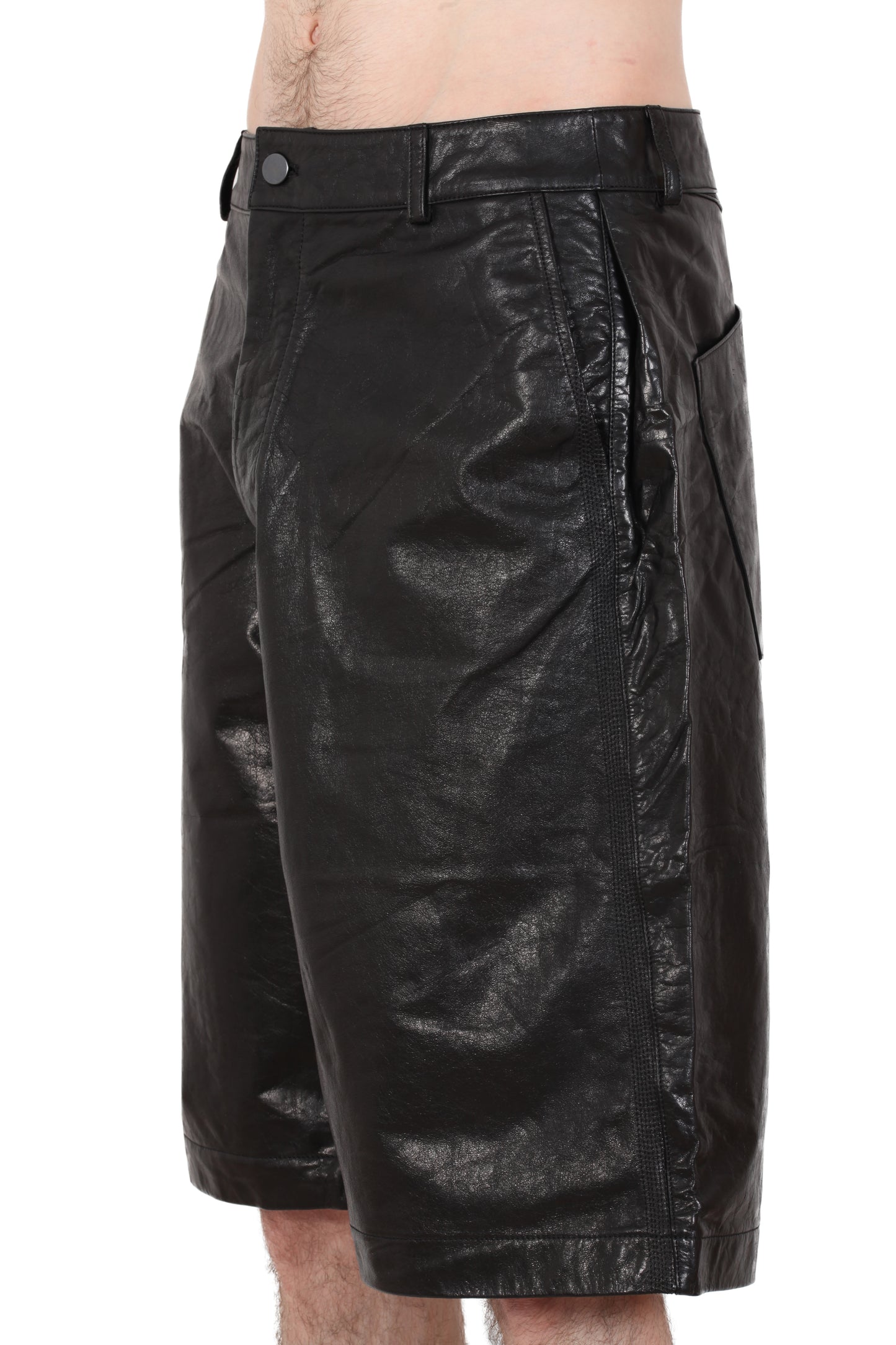 Over Knee Leather Shorts