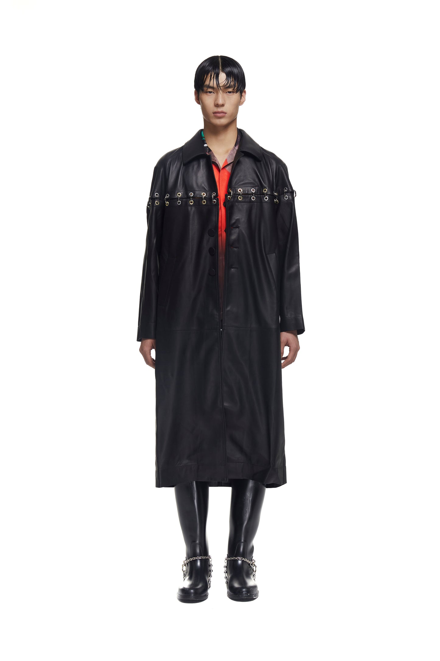 Chainlock Leather Coat
