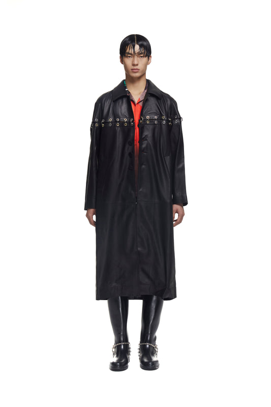 Chainlock Leather Coat