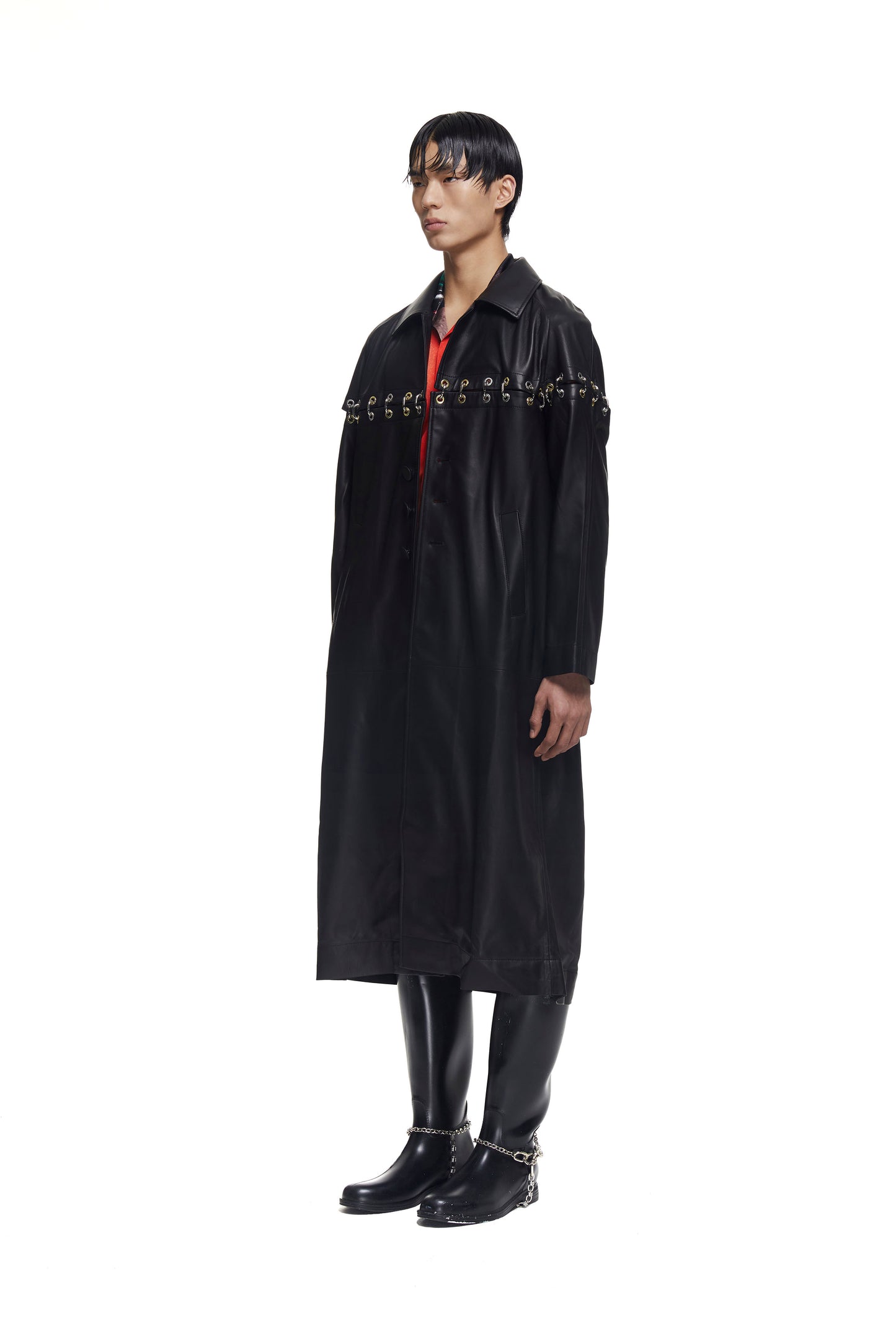 Chainlock Leather Coat