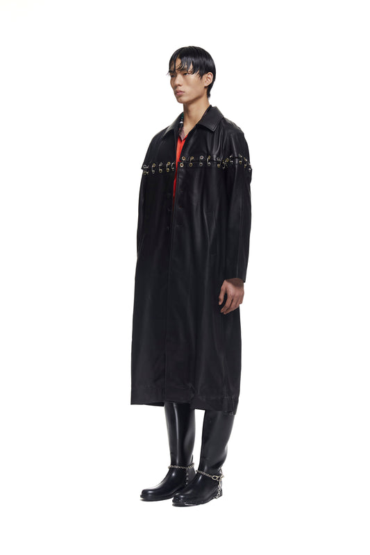 Chainlock Leather Coat
