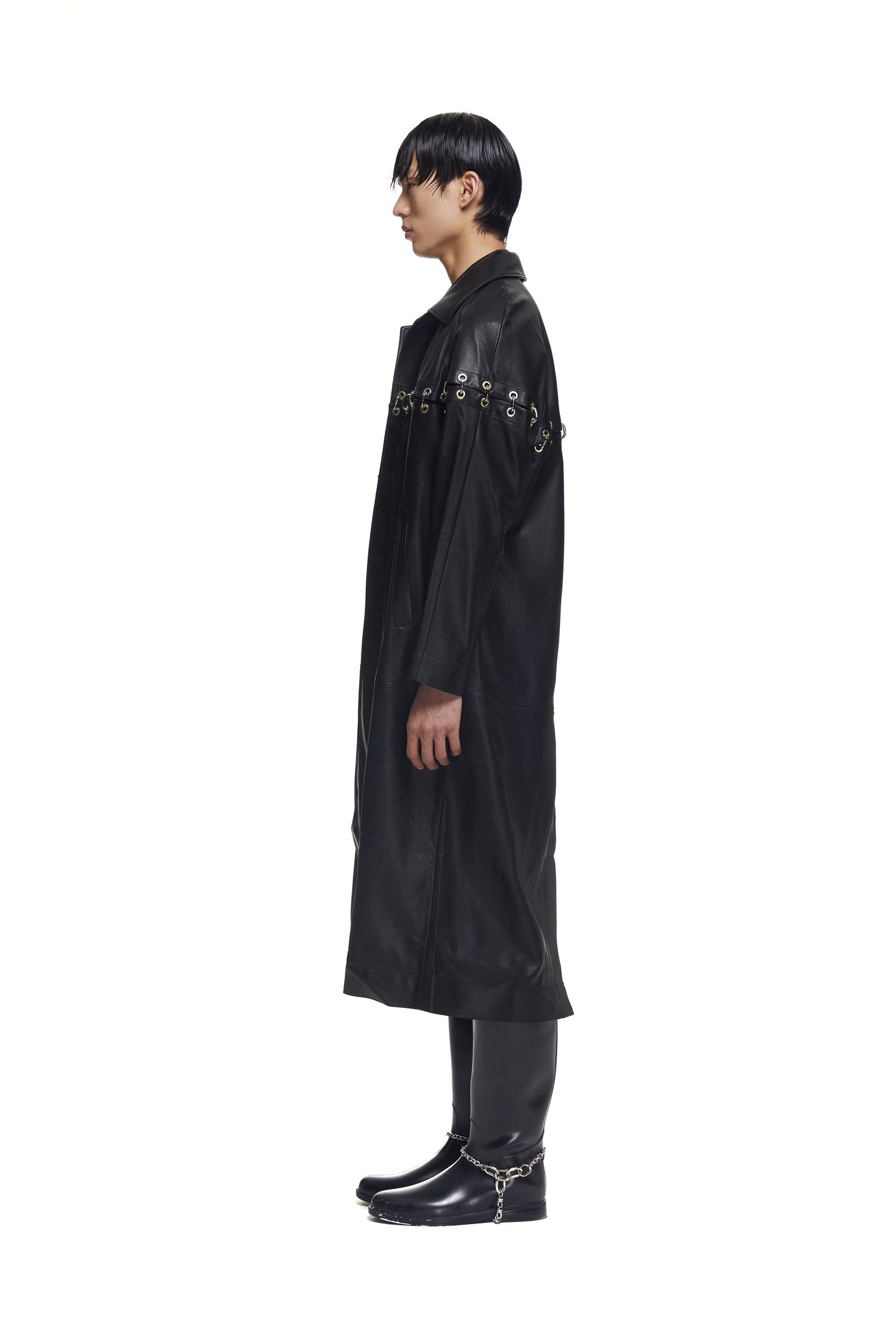 Chainlock Leather Coat