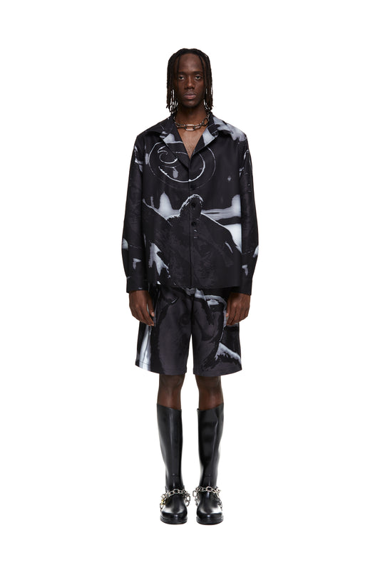 Charcoal Lizard Specimen Overshirt