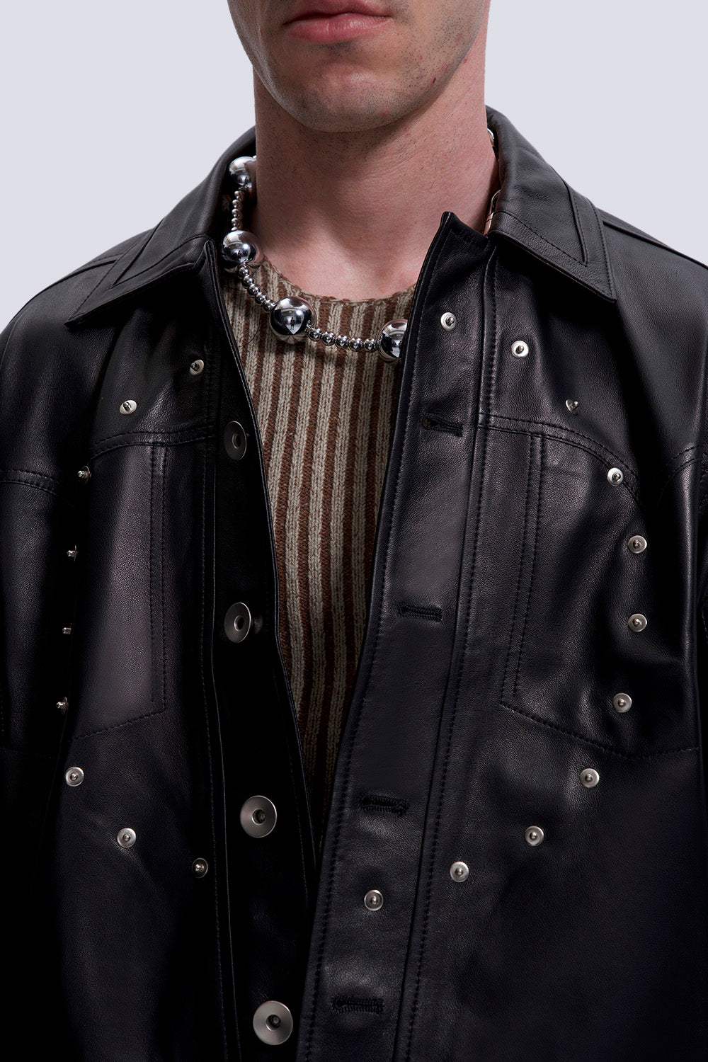 O Studded Leather Jacket