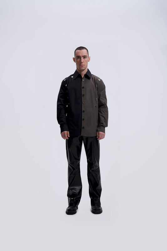 Uniform Shirt Black Brown Combo