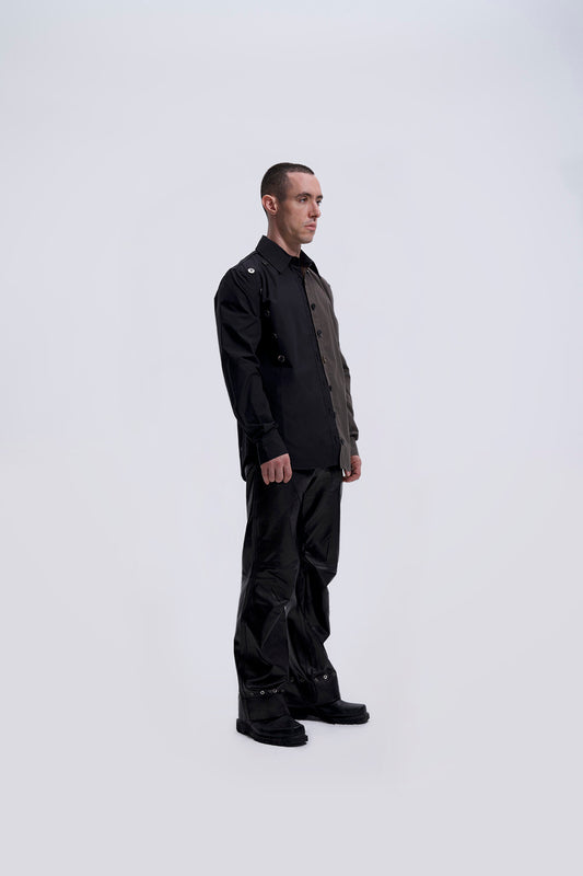 Uniform Shirt Black Brown Combo