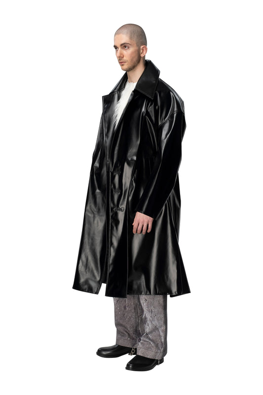 Drop Shoulder PU Coat